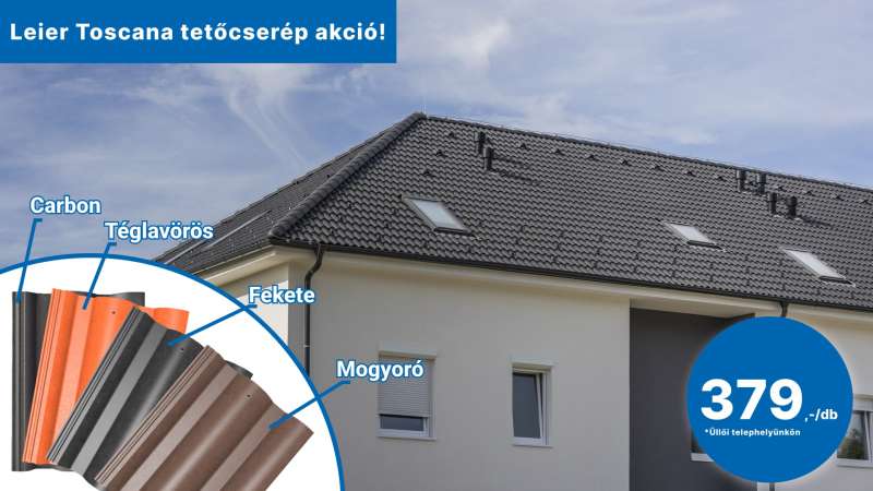 Leier Toscana Tetőcserép minden színe 379 Ft / db